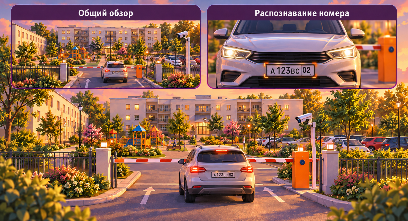 Распознавание переднего номера автомобиля камерой видеонаблюдения